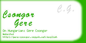 csongor gere business card